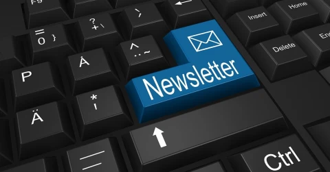 Enter-Taste mit dem Wort Newsletter